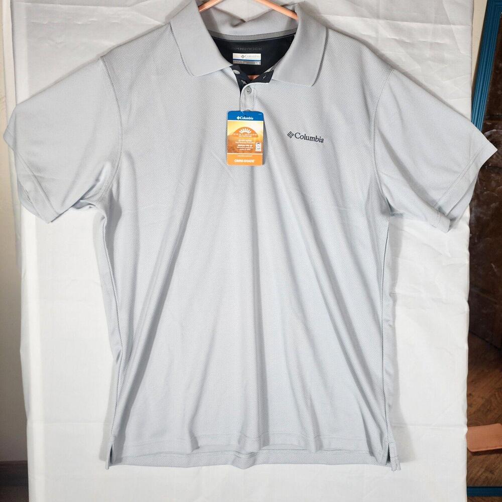 NWT Columbia Men's Utilizer Polo Shirt Color Gray Size Large Workwear Casual